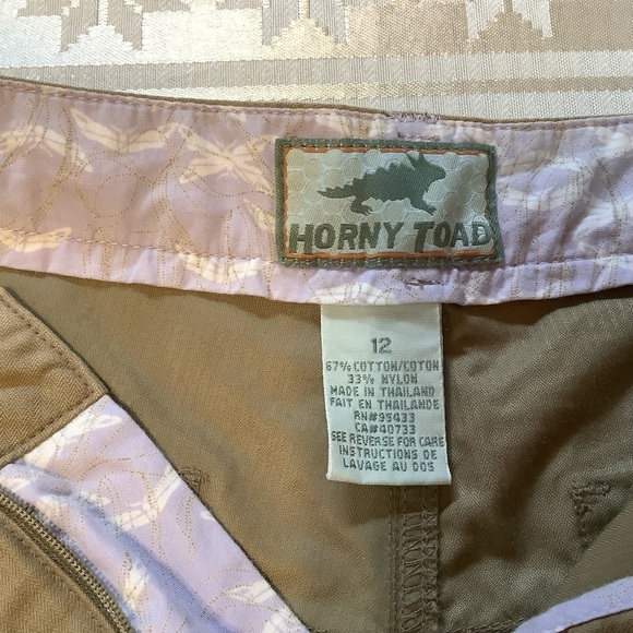 Horny Toad Shorts Women’s Size 12 Cotton, Zipper, Pockets High Waist Tan - Picture 5 of 12